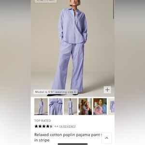 J.crew cotton poplin pajama set
